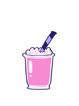 bobbing motion animation of cartoon milkshake