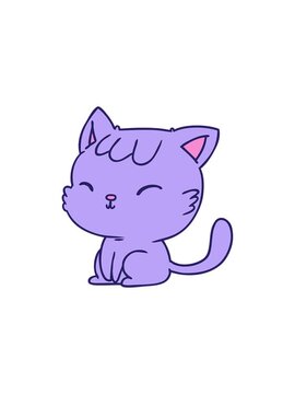 starburst effect animation of cartoon design of cute kawaii cat