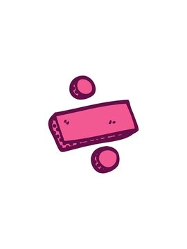 pressure popping animation of cartoon doodle divide symbol
