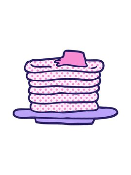 pixelize effect animation of cartoon doodle stack of pancakes