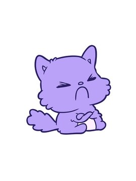 spinning motion animation of cute cartoon angry cat