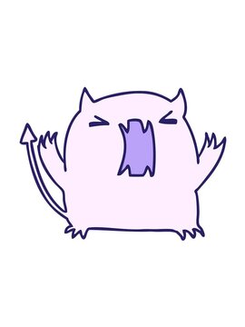 vibrating motion animation of cartoon illustration of a cute kawaii devil