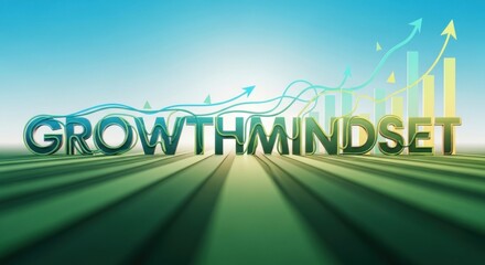 Growth Mindset Concept with Upward Trend and Positive Outlook.