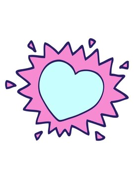 pixelize effect animation of cartoon doodle flaming heart