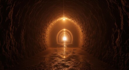 Fototapeta premium Tunnel of Light - A Journey into the Unknown.
