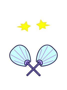 spinning stars animation of a uchiwa japanese celebration paddle fans