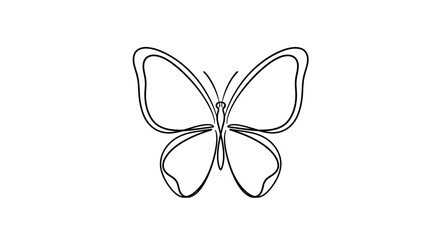 Fototapeta premium butterfly line art, elegant minimalist design, simple outline