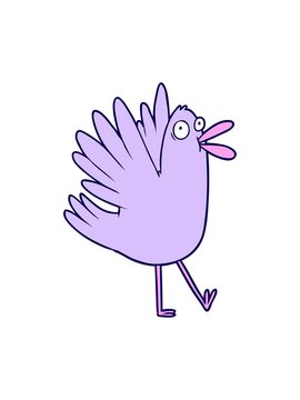 neon light effect animation of cartoon bird squawking