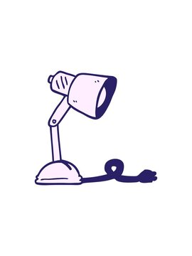 starburst effect animation of cartoon doodle desk lamp