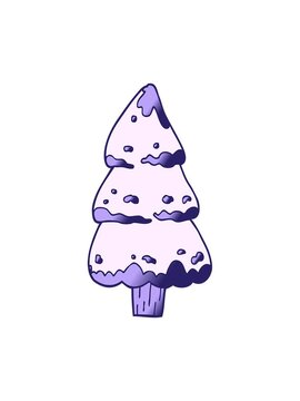 bob and pause animation of cartoon pine trees