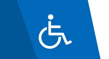 Accessibility Symbol on Blue Background, Wheelchair Access Sign Promoting Inclusion