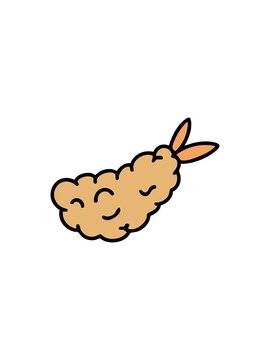 sales flash animation of japanese tempura fried shimp snack