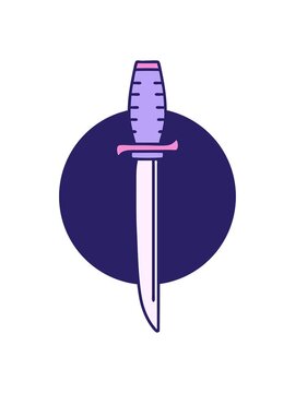 pixelize effect animation of iconic tattoo style image of a dagger