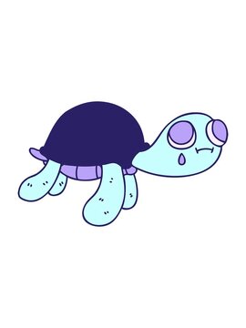 pixelize effect animation of hand drawn quirky cartoon turtle