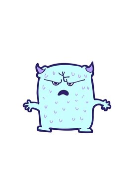 blinking radial lines animation of cartoon little alien