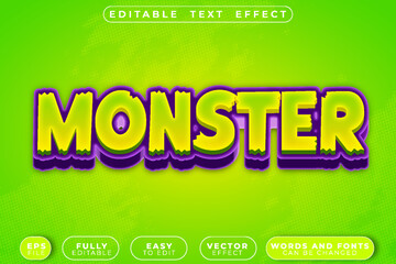 Monster Horror Creature Vector Fully Editable Smart Object Text Effect