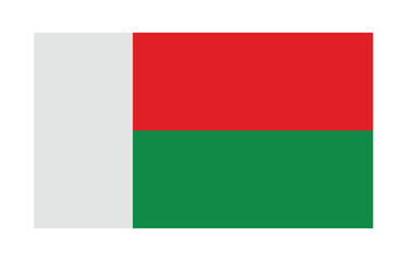 Fototapeta premium madagascar national flag flat design isolated on white background vector illustration