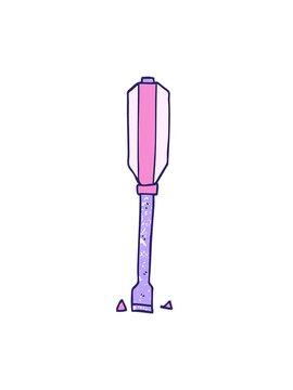 jiggle motion animation of cartoon doodle screwdriver