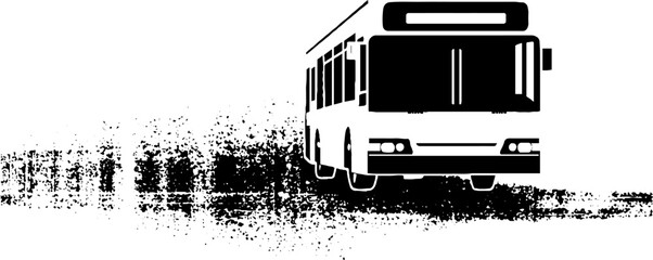 Abstract stencil style bus route sign with high contrast design