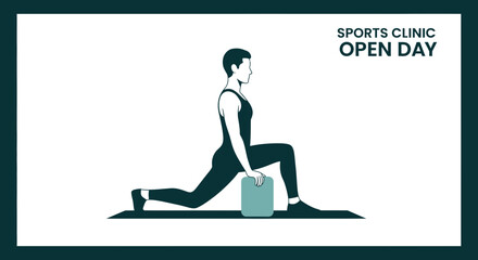 Fototapeta premium Athlete Performing Lunge Exercise During Sports Clinic Open Day For Health And Fitness