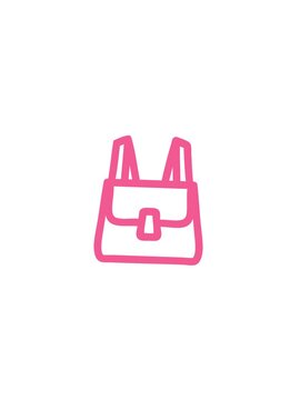 pressure popping animation of school satchel symbol icon