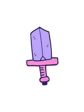spinning motion animation of cartoon doodle jeweled dagger
