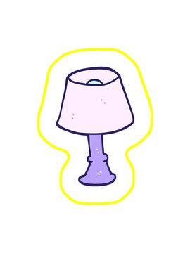 radioactive glowing animation of cartoon doodle house lamp