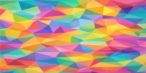 Fototapeta premium Seamless abstract colorful geometric background pattern featuring a mosaic of triangle and square shapes in a vibrant vector art illustration for web banner design and wallpaper texture