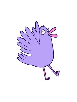 shaking motion animation of cartoon bird squawking