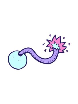 pixelize effect animation of cartoon bomb