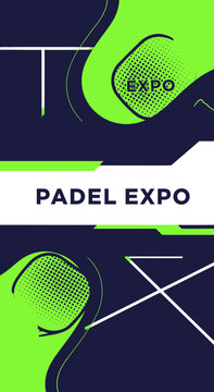 Abstract Padle Expo Design with Vibrant Green and Dark Blue Color Scheme for Advertising Campaign