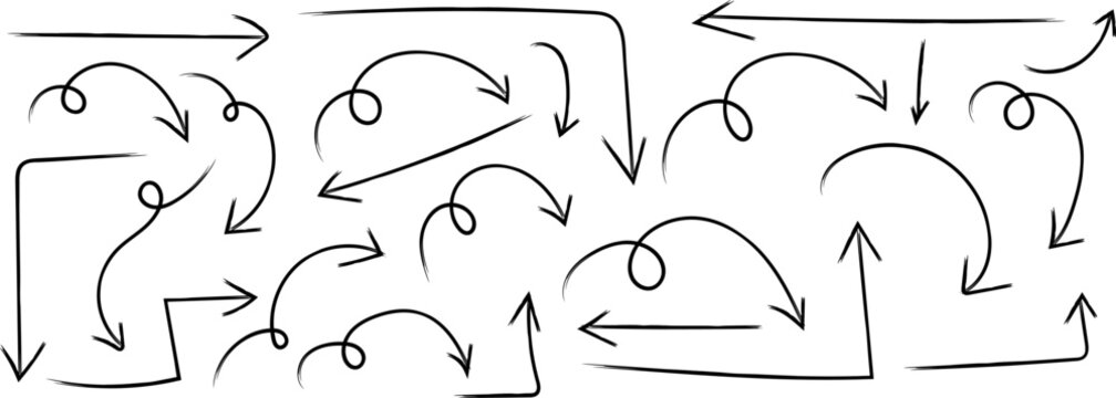 A complex network diagram with arrows and curved lines