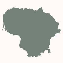 Obraz premium Detailed Map of Lithuania With States and Cities