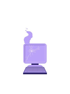 blinking radial lines animation of broken computer graphic vector illustration