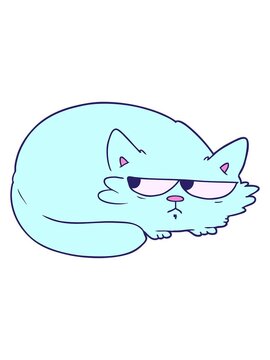 pixelize effect animation of cartoon suspicious cat