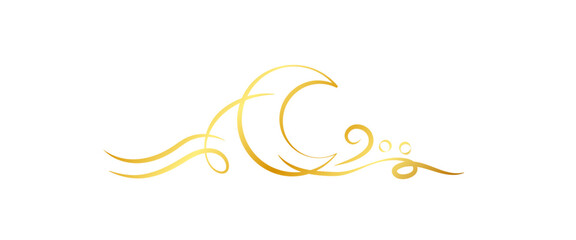 golden half moon ornament