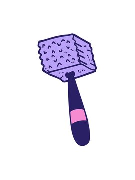 pixelize effect animation of hand drawn doodle style cartoon meat hammer
