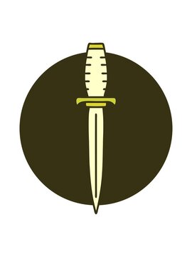changing color animation of an iconic tattoo style image of a dagger