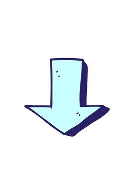 blinking radial lines animation of cartoon pointing arrow