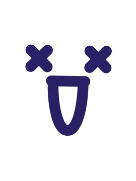 vibrating motion animation of super happy dead face icon