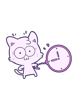 shaking motion animation of a cartoon surprised cat