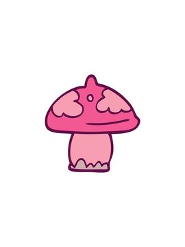 pressure popping animation of cartoon mushroom design