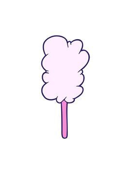 bobbing motion animation of cartoon candy floss on stick