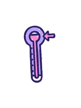 spinning motion animation of Thermometer Chalk cartoon