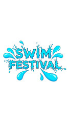 Obraz premium Bright Blue Swim Festival Splash Illustration Depicting Summer Recreation Event Branding