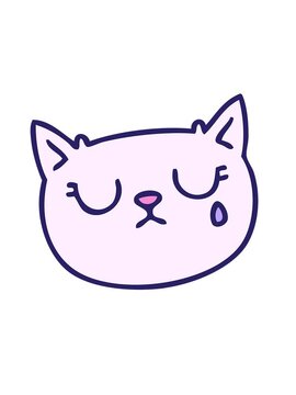 attention grabbing animation of hand drawn quirky cartoon crying cat