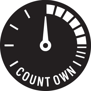 Bold speedometer graphic with "I COUNT OWN" text conveys progress and personal control