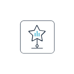 AI recommendation system icon, artificial intelligence suggestion and ranking outline vector