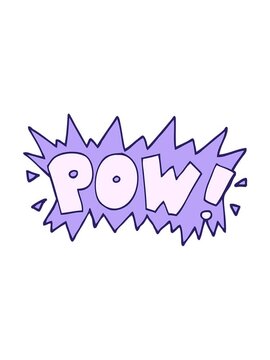 jiggle motion animation of cartoon doodle of word pow