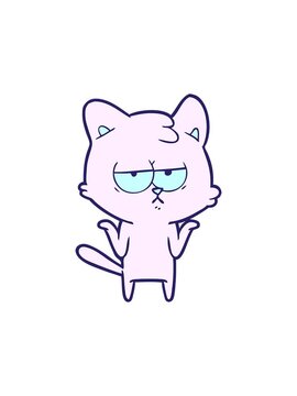 popping motion animation of bored cartoon cat